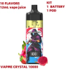 PUFF VAPME CRYSTAL 10K FRAISE FRUIT DU DRAGON GLACER